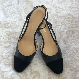 NEW Ivanka Trump Black Leather Cap Toe Heels